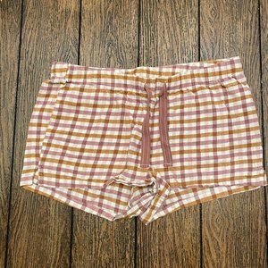 Old Navy Women's Pink and Orange Plaid Pajama Shorts